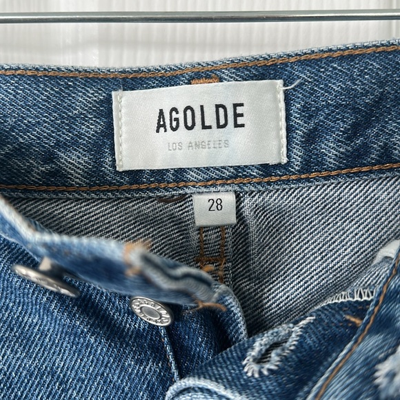 Agolde Parker Long Denim Short size 28 - Picture 4 of 5